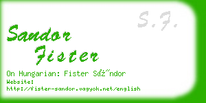 sandor fister business card